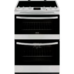 Zanussi ZCV68300WA 60cm Electric Ceramic Double Oven Cooker in White